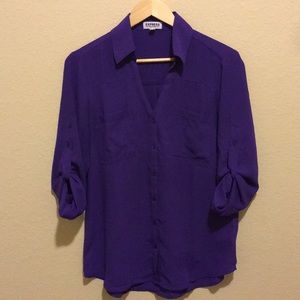Express The Portofino Shirt Size Medium Purple